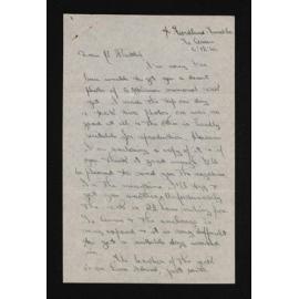 Letter, 6 December 1946, from Lawson Burrows, to Herries Beattie