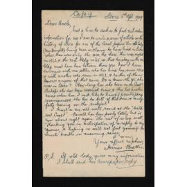 Copy of letter, 3 April 1909, from Herries Beattie, to Thomas Craig