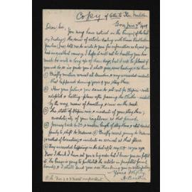 Copy of letter, 7 June 1909, from Herries Beattie, to Thomas MacGibbon