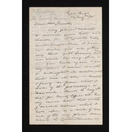 Letter, 16 August 1880, from Alfred Baldey, to Mr Shanks