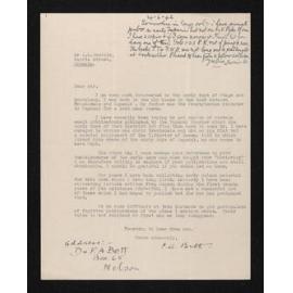 Letter, [1942], from F.A. Bett, to Herries Beattie