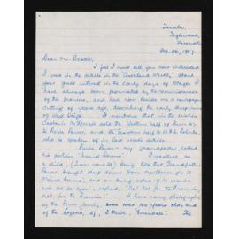 Letter, 26 February 1957, from Patricia H. Watson, to Herries Beattie