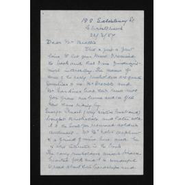 Letter, 22 March 1957, from E.C. Fraser, to Herries Beattie