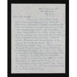 Letter, 12 March 1957, from E.C. Fraser, to Herries Beattie
