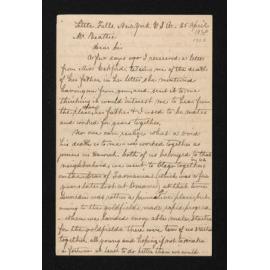 Letter, 25 April 1920 from Andrew Little, to Herries Beattie, regarding his experiences as a gold digger in Otago in the 1860s