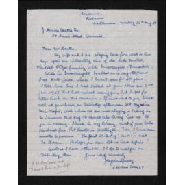 Letter, 26 May 1958, from J. Brydon Speedy, to Herries Beattie