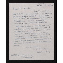 Letter, April 1958, from Fred Hall-Jones, to Herries Beattie