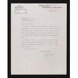 Letter, 5 March 1958, from W.J. Phillipps, to Herries Beattie