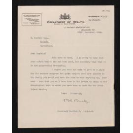 Letter, 20 December 1922, from P.H. Buck, to Herries Beattie