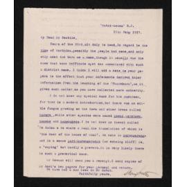 Letter, 11 February 1917, from S. Percy Smith, to Herries Beattie