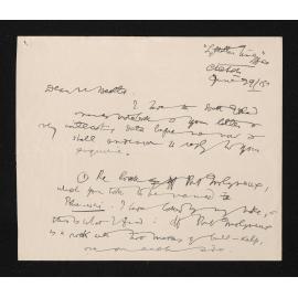 Letter, 29 June 1915, from James Cowan, to Herries Beattie