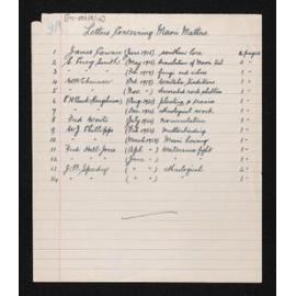 List of letters in folder