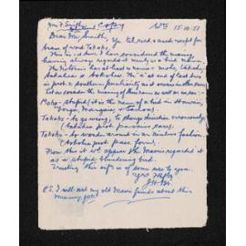Copy of letter, 15 October 1951, from Herries Beattie, to Francis Smith
