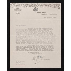 Letter, 5 December 1940, from W.J. Phillipps, to Herries Beattie