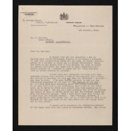 Letter, 4 October 1935, from T. Lindsay Buick, to Herries Beattie