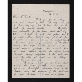 Letter, 27 June 1933, from Raymond Murrell, to Herries Beattie