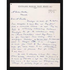 Letter, 11 November 1957, from Olga Sansom, to Herries Beattie