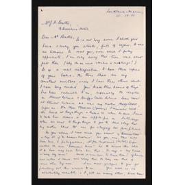 Letter, 15 October 1957, from Olga Sansom, to Herries Beattie