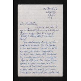 Letter, 7 February 1958, from Anthony Fomison, to Herries Beattie