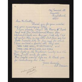 Letter, 10 May 1957, from Anthony Fomison, to Herries Beattie