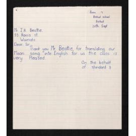 Letter, 20 September [1956], [from Ivan Ashby], to Herries Beattie