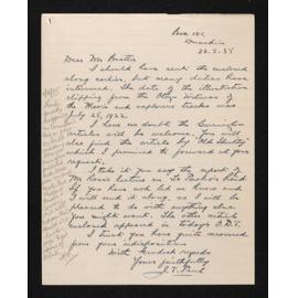 Letter, 23 May 1935, from J.T. Paul, to Herries Beattie