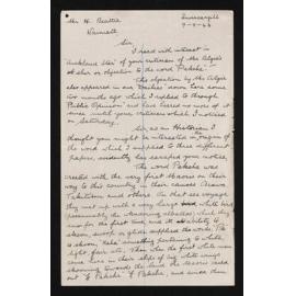 Letter, 9 September 1946, from Mamaru Te Au, to Herries Beattie