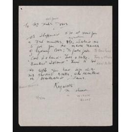 Letter, [8 July 1942], from M. Wixon, to Mr Hall-Jones