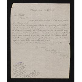 Letter, 15 June 1915, from J. Connor, to Herries Beattie