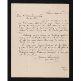 Letter, 20 December 1916, from Herries Beattie, to Taare Te Maiharoa