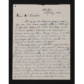 Letter, 24 July 1946, from Ema Wallscott, to Herries Beattie
