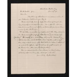 Letter, 12 June 1911, from Taylor White, to Herries Beattie