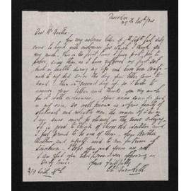 Letter, 29 November 1924, from Charles Turnbull, to Herries Beattie