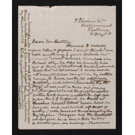 Letter, 6 August 1918, from Charlotte Stobo, to Herries Beattie