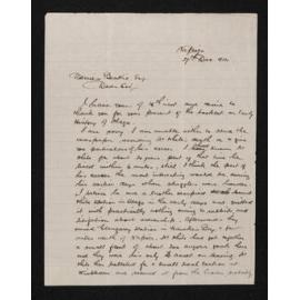 Letter, 27 December 1914, from James G. Speedy, to Herries Beattie