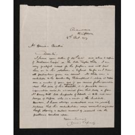 Letter, 8 October 1917, from James G. Speedy, to Herries Beattie