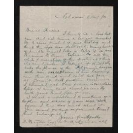 Letter, 8 March 1910, from A.A. Macdonald, to Herries Beattie