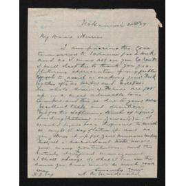 Letter, 21 November 1909, from A.A. Macdonald, to Herries Beattie