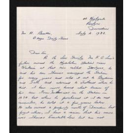 Letter, 4 July 1932, from J.A. Duthie, to Herries Beattie