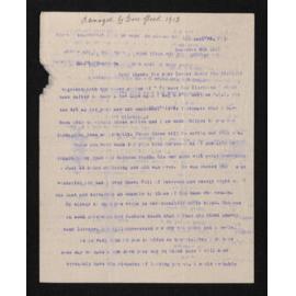 Letter, 6 December 1911, from C.A. Chalmers, to Herries Beattie