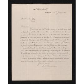 Letter, 19 June 1911, from D.A. Cameron, to Herries Beattie