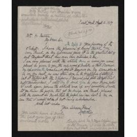 Letter, 13 August 1917, from William McKay, to Herries Beattie