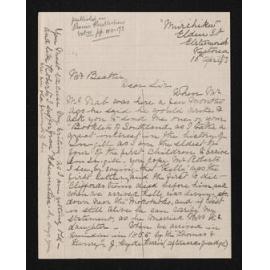 Letter, 10 April 1913, from Charlotte Stobo, to Herries Beattie