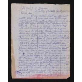 Letter, [1911], from Thomas A. Dawson, to J.C. Brown