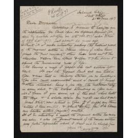 Letter, 21 June 1917, from Andrew Watt, to Duncan Macara