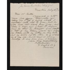 Letter, 26 July 1917, from William Pinkerton, to Herries Beattie