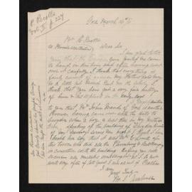 Letter, 16 March 1911, from M.J. Ambrose, to Herries Beattie