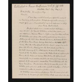 Letter, 3 May 1911, from Taylor White, to Herries Beattie