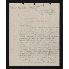 Letter, 30 August 1910, from Fred. L. Mieville, to Herries Beattie
