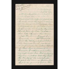Letter, 14 September 1910, from James Wybrow Senior, to Herries Beattie